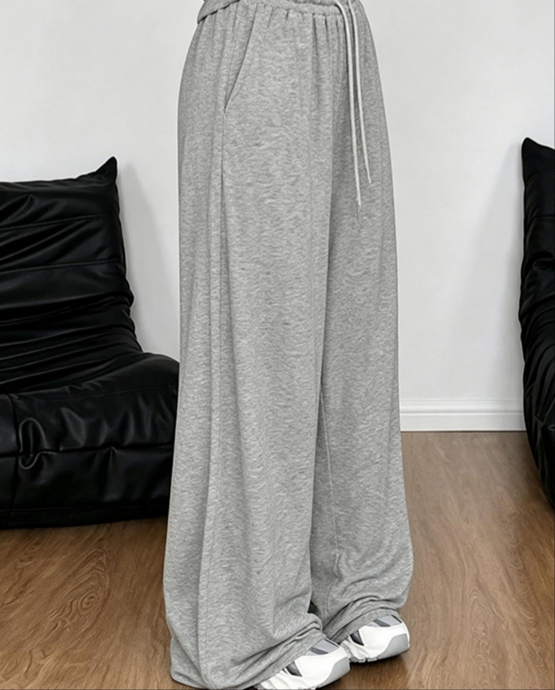 Off-Shoulder Loose Fit Soft Knit Two-Piece Loungewear Set