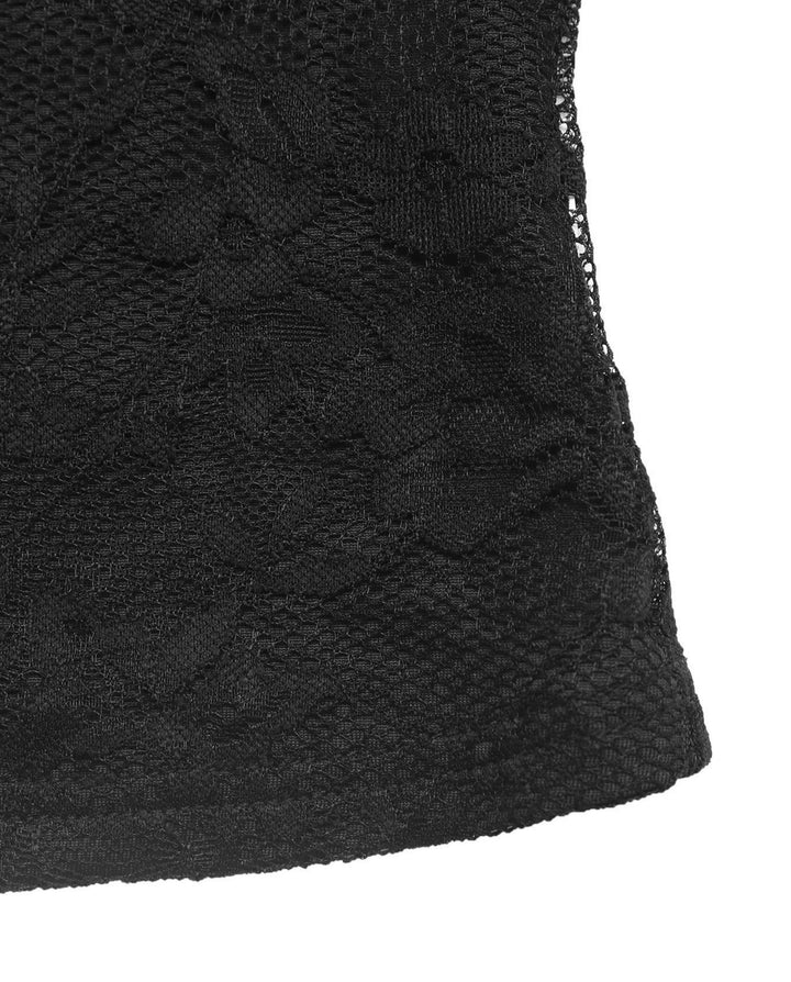 Sheer Lace Long Sleeve Slim Fit T-Shirt
