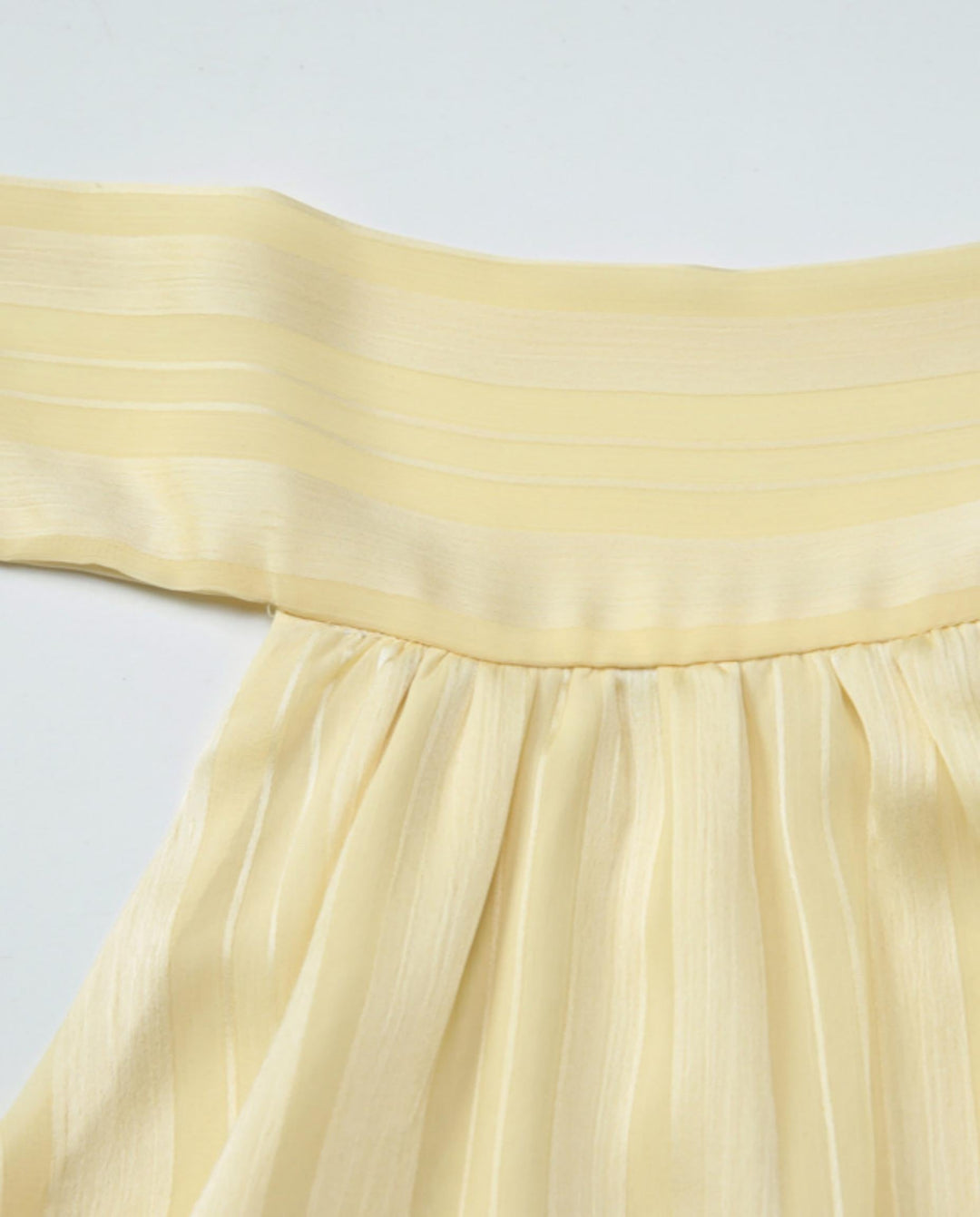 SOLACEPale Yellow Pleated Halter Neck Crop Top