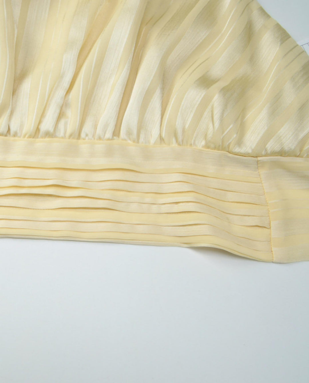 SOLACEPale Yellow Pleated Halter Neck Crop Top