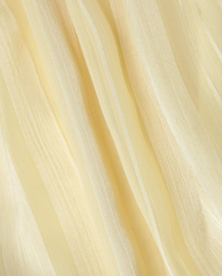 SOLACEPale Yellow Pleated Halter Neck Crop Top