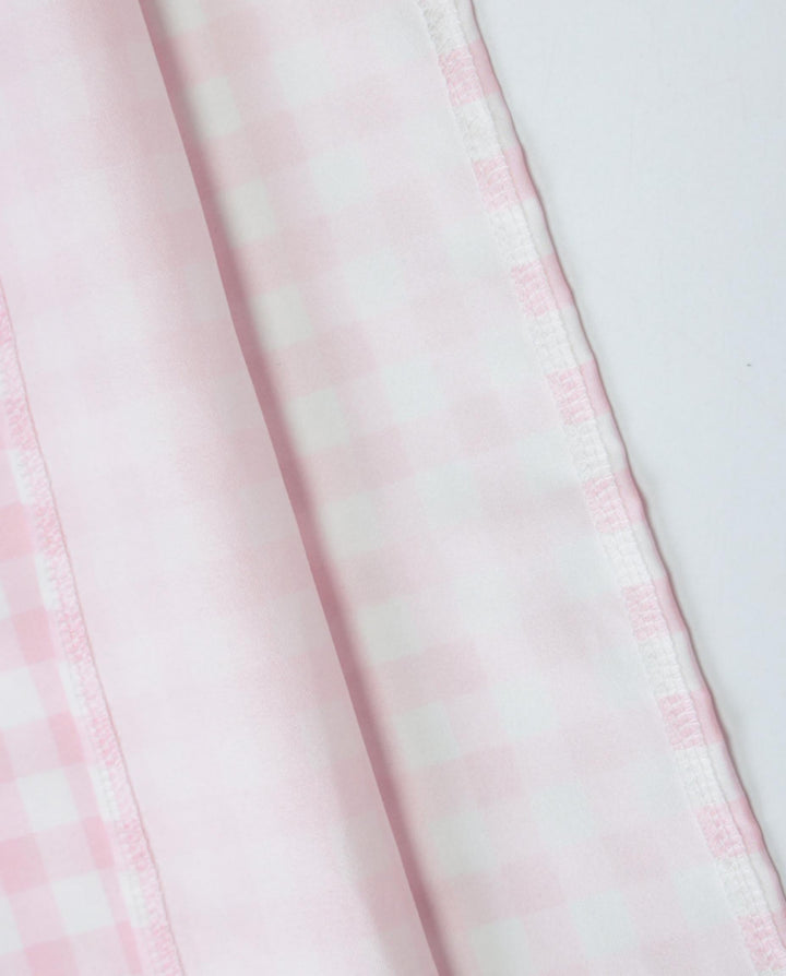 SOLACEPink Sweet Gingham Print Square Neck Stretchy Midi Daily Casual Dress