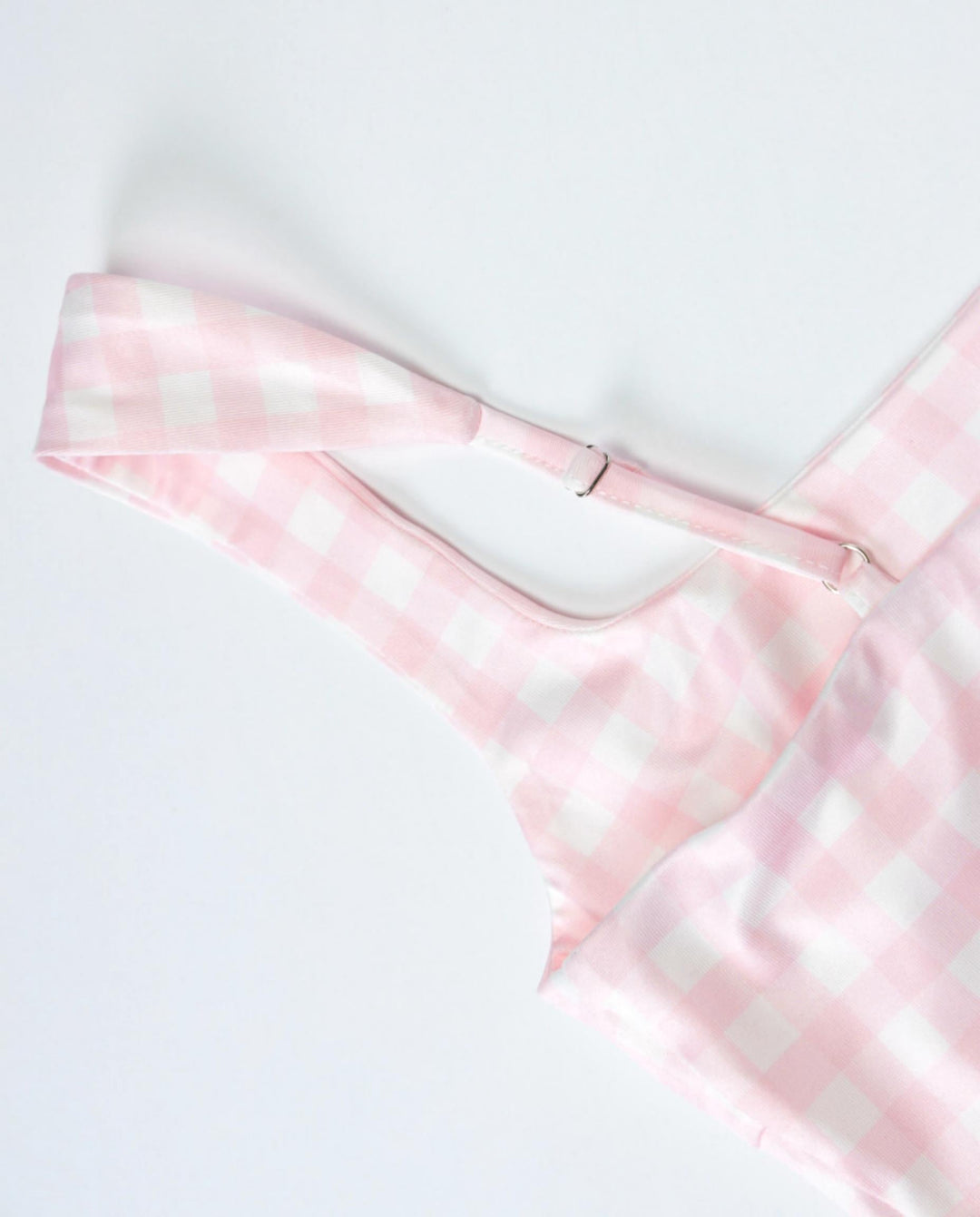SOLACEPink Sweet Gingham Print Square Neck Stretchy Midi Daily Casual Dress
