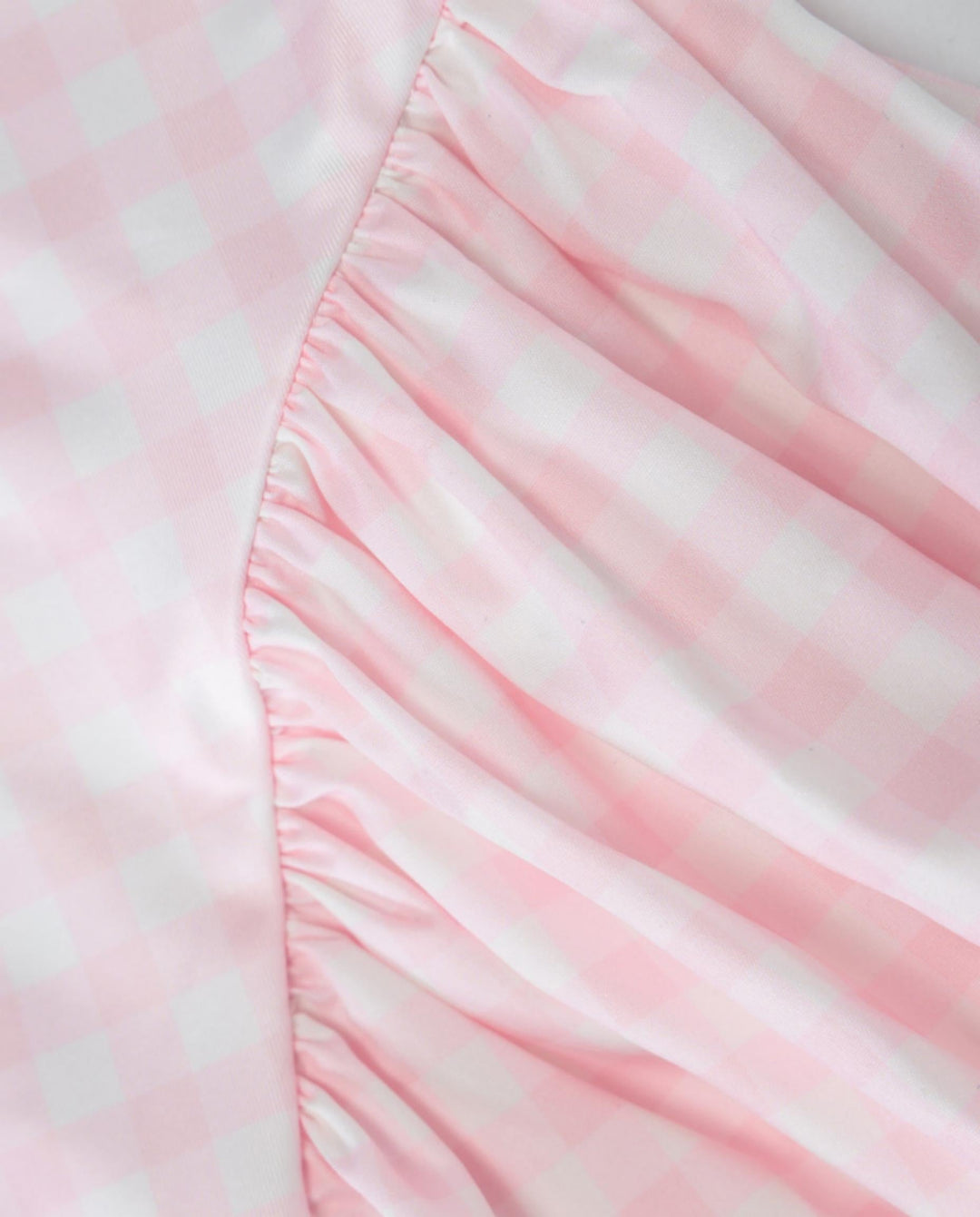 SOLACEPink Sweet Gingham Print Square Neck Stretchy Midi Daily Casual Dress