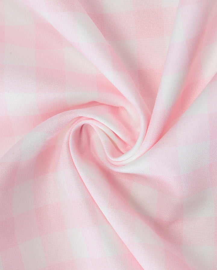 SOLACEPink Sweet Gingham Print Square Neck Stretchy Midi Daily Casual Dress