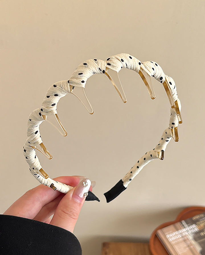 SOLACEPolka Dot Fabric Wrapped Banana Hair Claw Clip