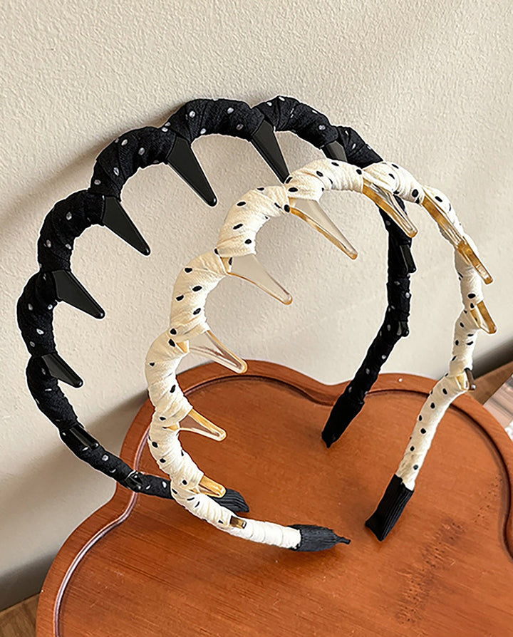 SOLACEPolka Dot Fabric Wrapped Banana Hair Claw Clip