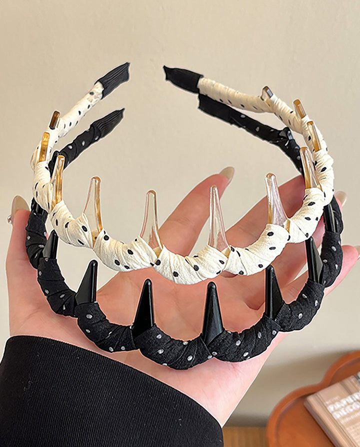 SOLACEPolka Dot Fabric Wrapped Banana Hair Claw Clip