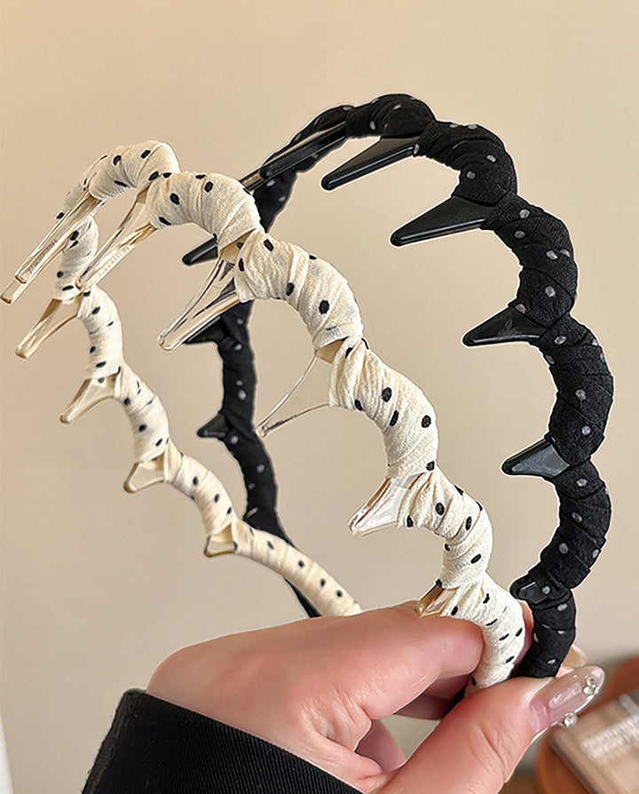 SOLACEPolka Dot Fabric Wrapped Banana Hair Claw Clip