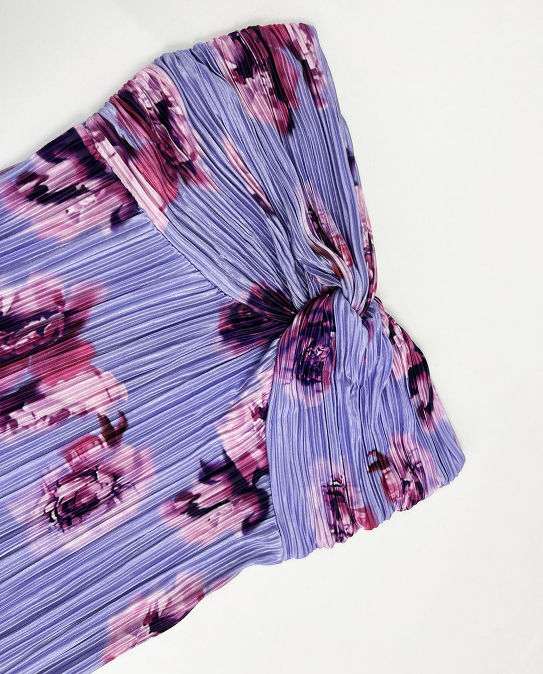 SOLACEPurple Floral Crinkled Texture Slim Fit Maxi Dress