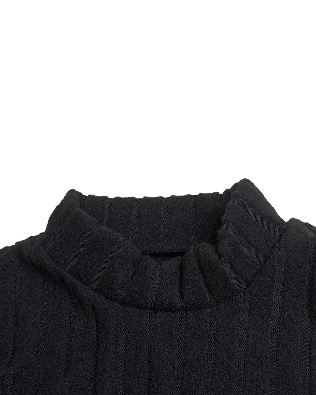 Plain Black Turtleneck Ribbed Knit Bodycon Mini Dress SOLACE