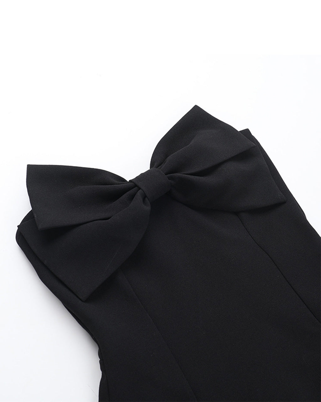 Black Strapless Bow-Accent Fit Mini Dress SOLACE