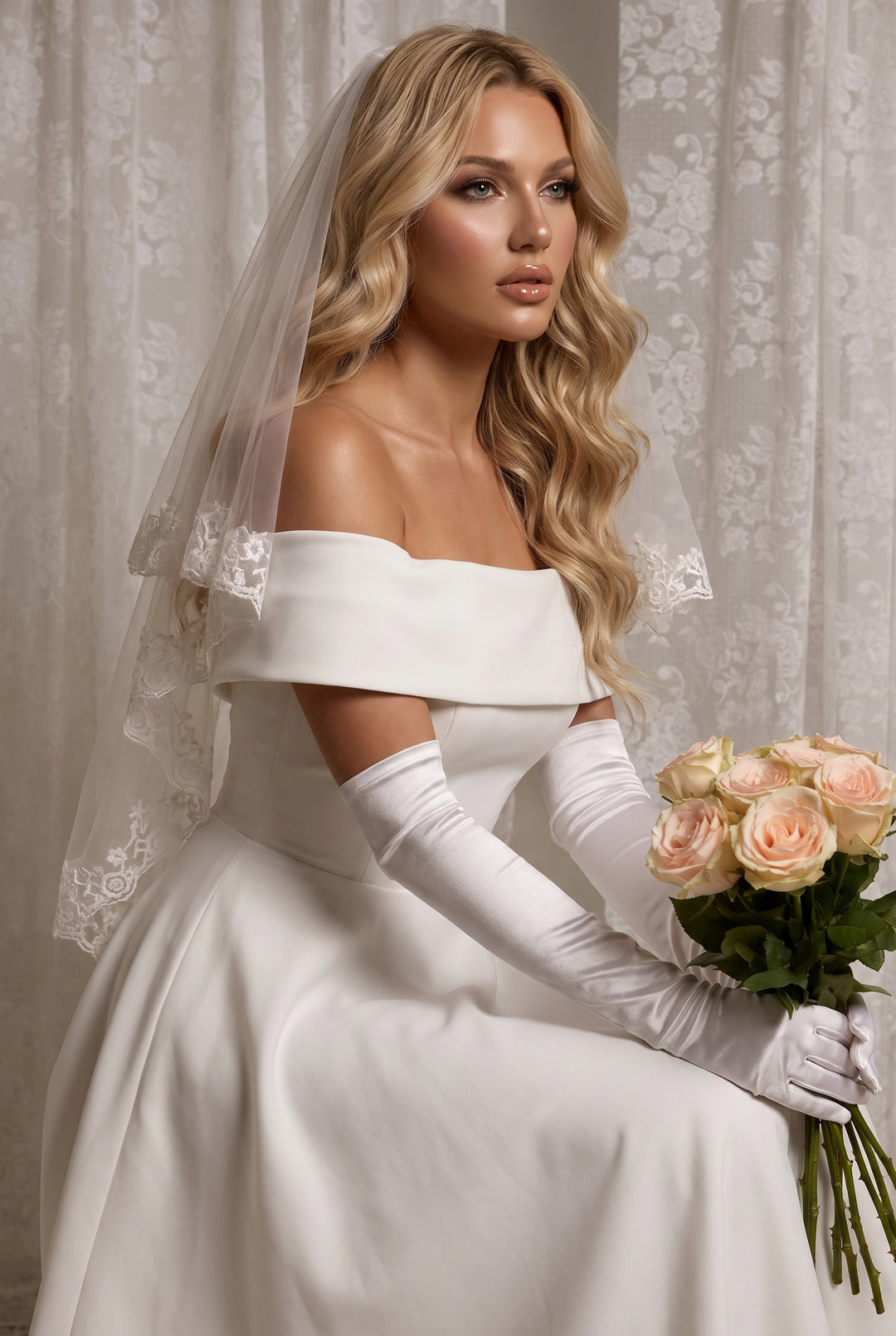 SOLACEWhite Off-Shoulder A-Line Maxi Dress