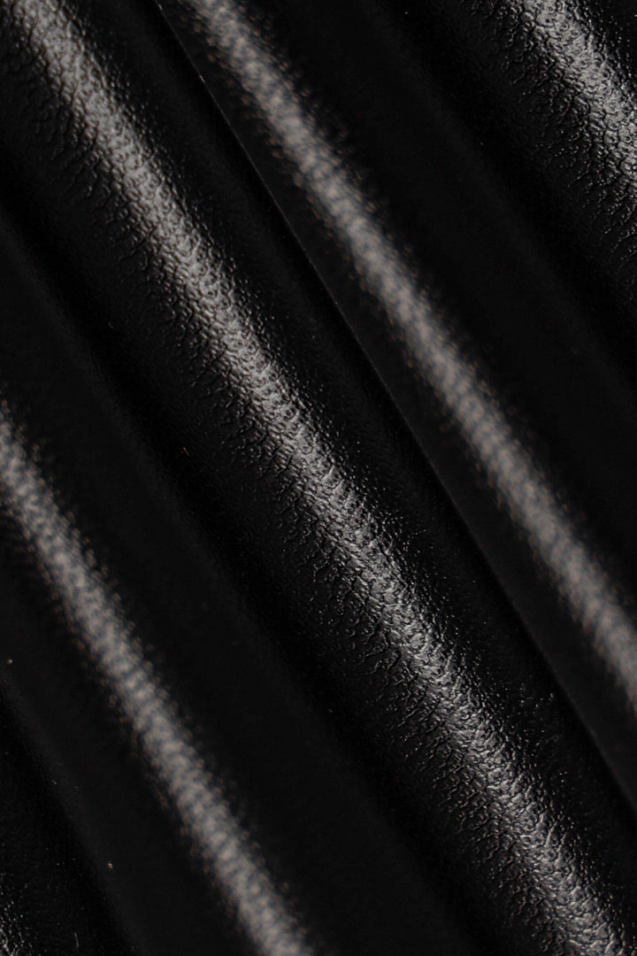 Black Strapless Bodycon Faux Leather Mini Dress