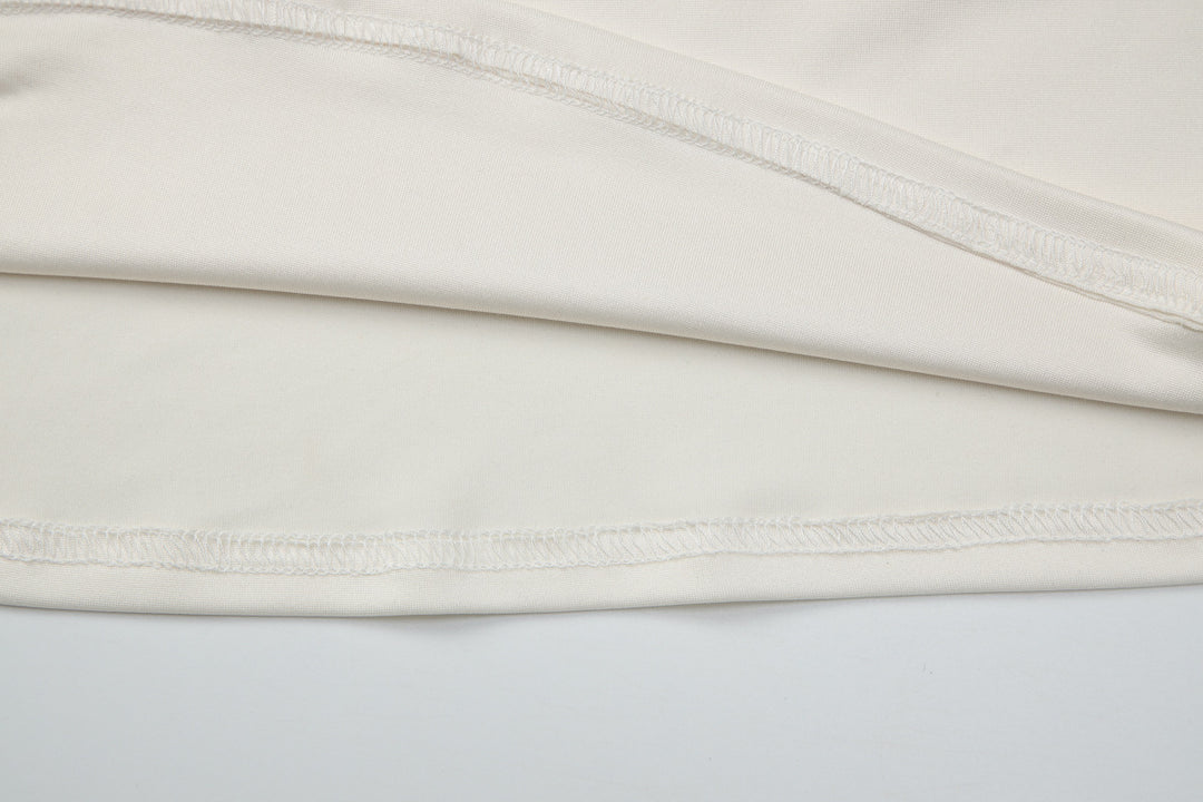 Cream White Cowl Neck Halter Crop Top