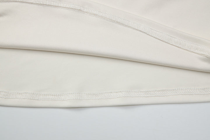 Cream White Cowl Neck Halter Crop Top