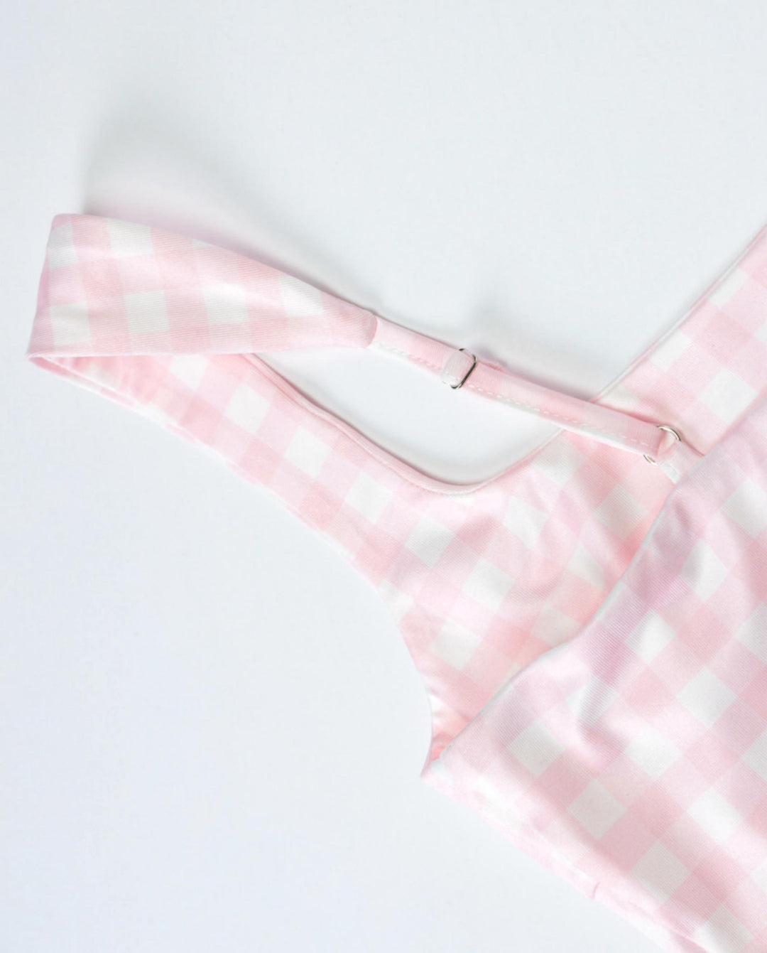 Pink Sweet Gingham Print Square Neck Stretchy Midi Daily Casual Dress