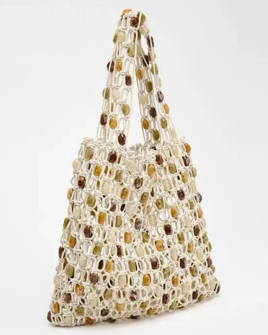 Boho Crochet Beaded Mesh Tote Bag SOLACE