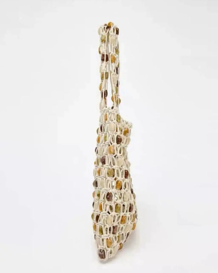 Boho Crochet Beaded Mesh Tote Bag SOLACE