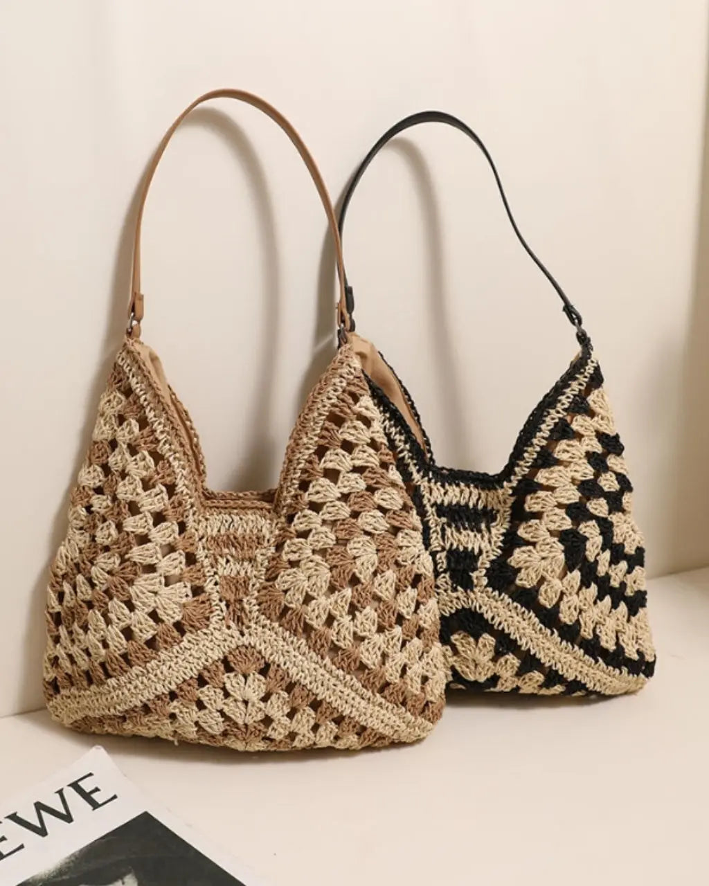 Hand-Crocheted Openwork Hobo Shoulder Bag SOLACE