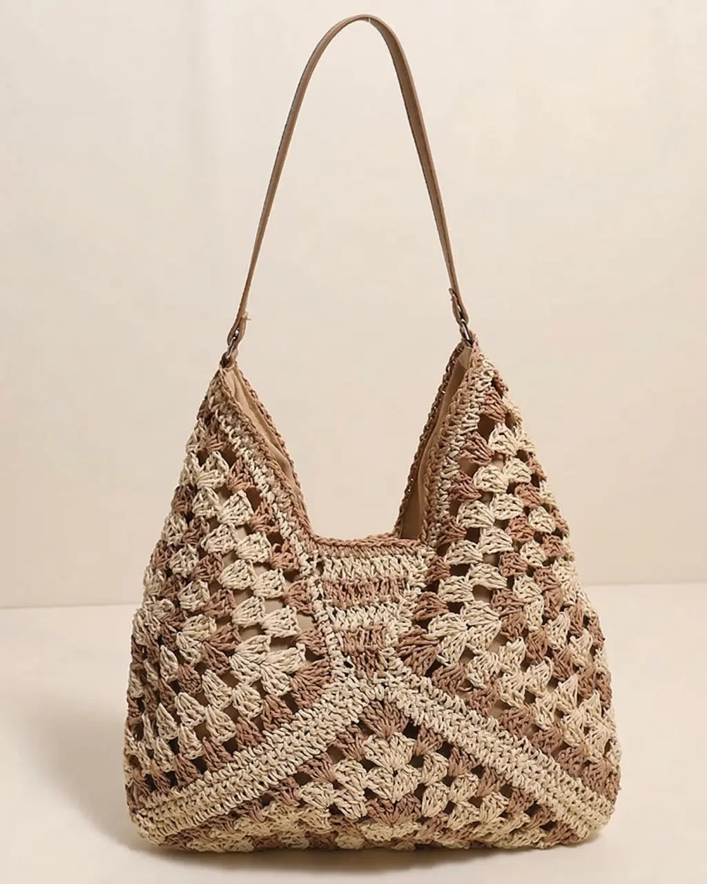 Hand-Crocheted Openwork Hobo Shoulder Bag SOLACE