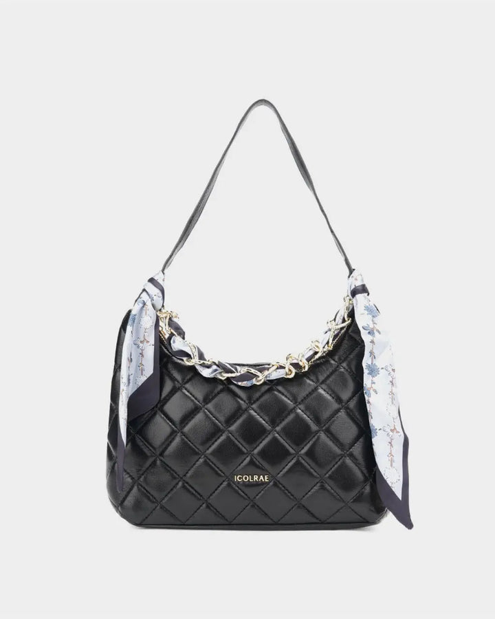 Quilted Leather Hobo Shoulder Bag SOLACE