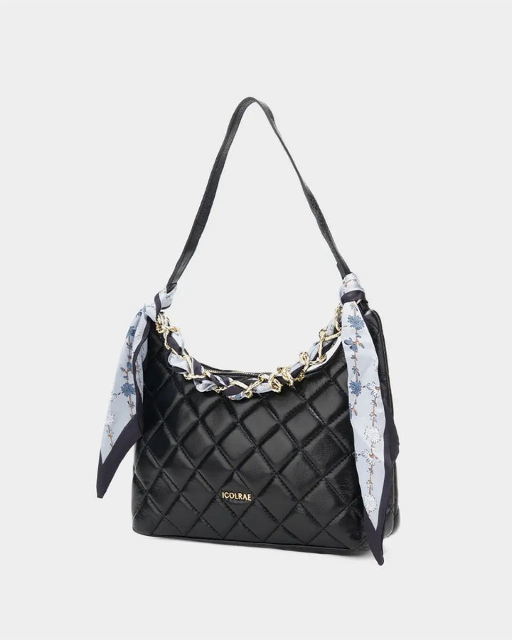 Quilted Leather Hobo Shoulder Bag SOLACE