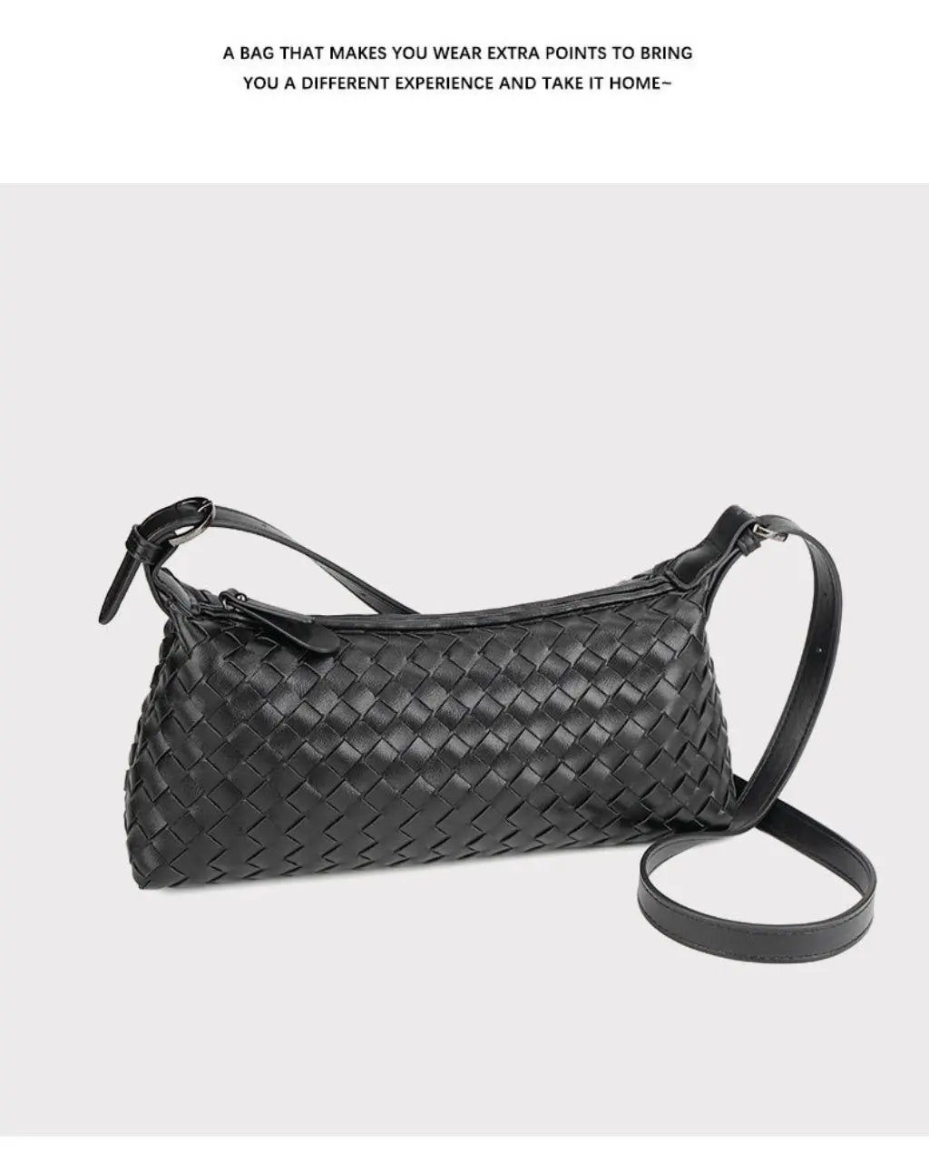 Woven Leather Hobo Crossbody Shoulder Bag SOLACE