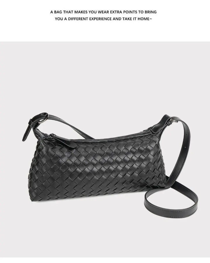 Woven Leather Hobo Crossbody Shoulder Bag SOLACE