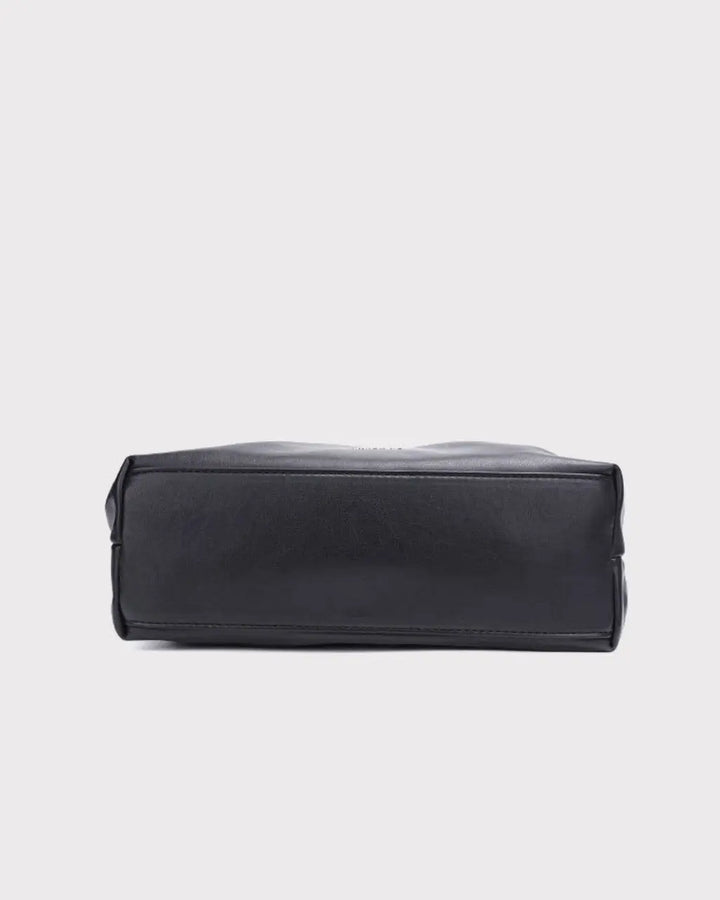 Ruched Leather Hobo Chain Detail Shoulder Bag SOLACE