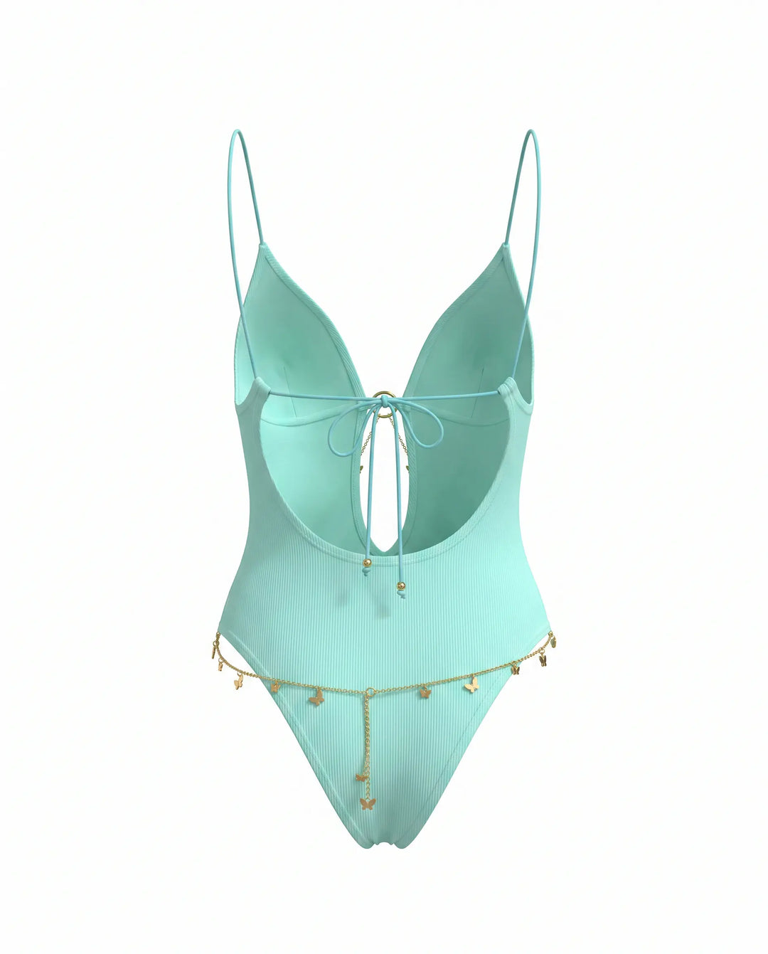 SOLACE  Mint Green Chain Detail One-Piece Swimsuit 