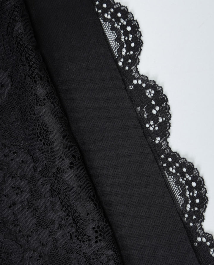 Black Sheer Lace Patchwork Bodycon Mini Dress