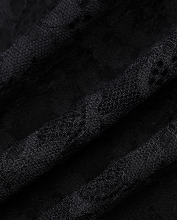 Black Sheer Lace Patchwork Bodycon Mini Dress
