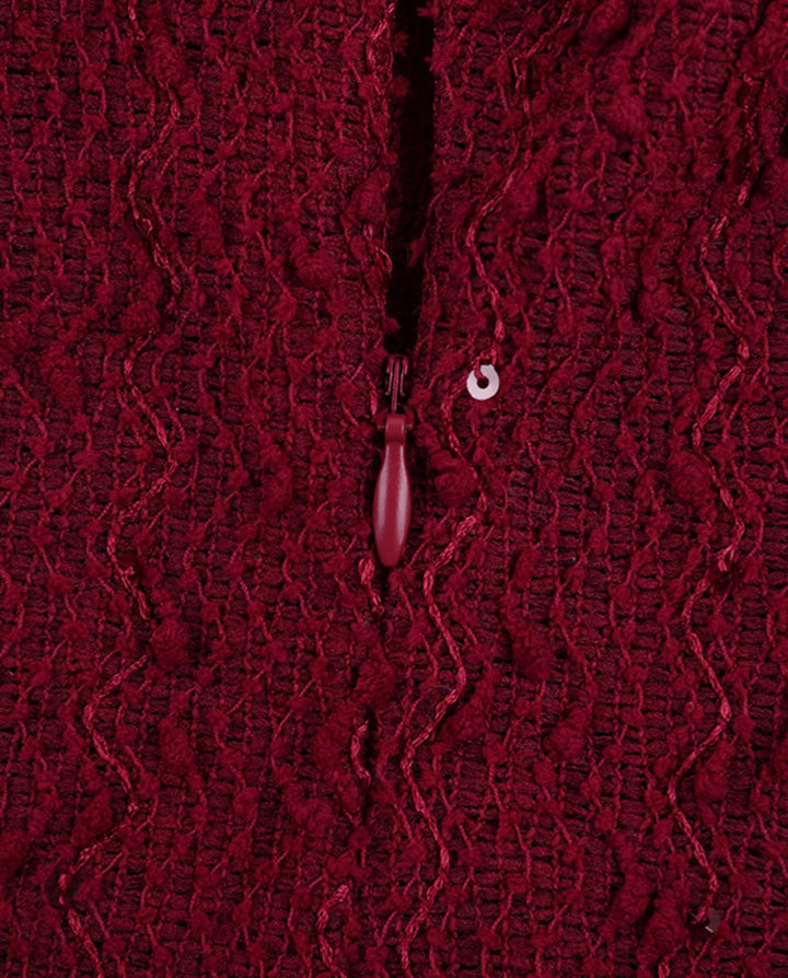 Burgundy Strapless Corset Twist Mermaid Maxi Dress