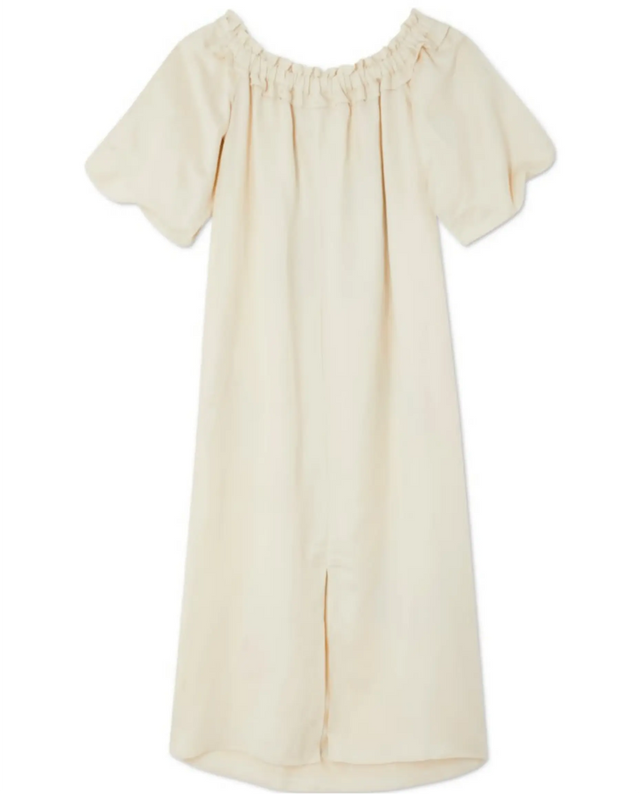 SOLACE  Beige Off Shoulder Tropical Print Maxi Dress 