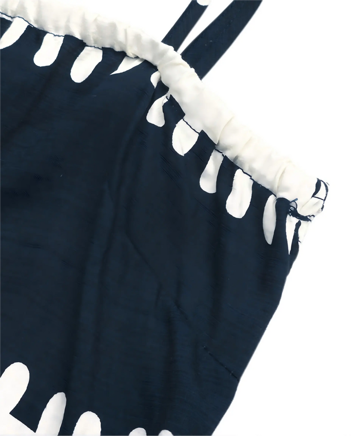 SOLACE  Navy Blue Floral Print Spaghetti Strap Mini Dress 