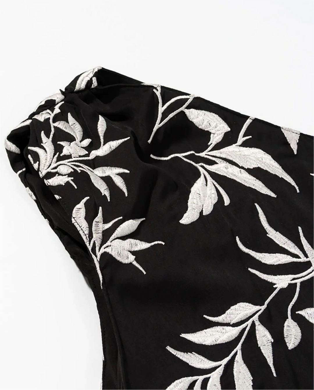 SOLACE  Black Floral Print One Shoulder Fringe Mini Dress 