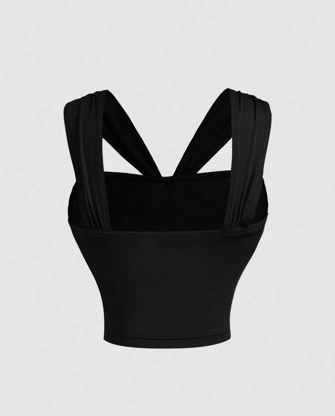 SOLACE  Black Metal Ring Twist Knit Crop Top 