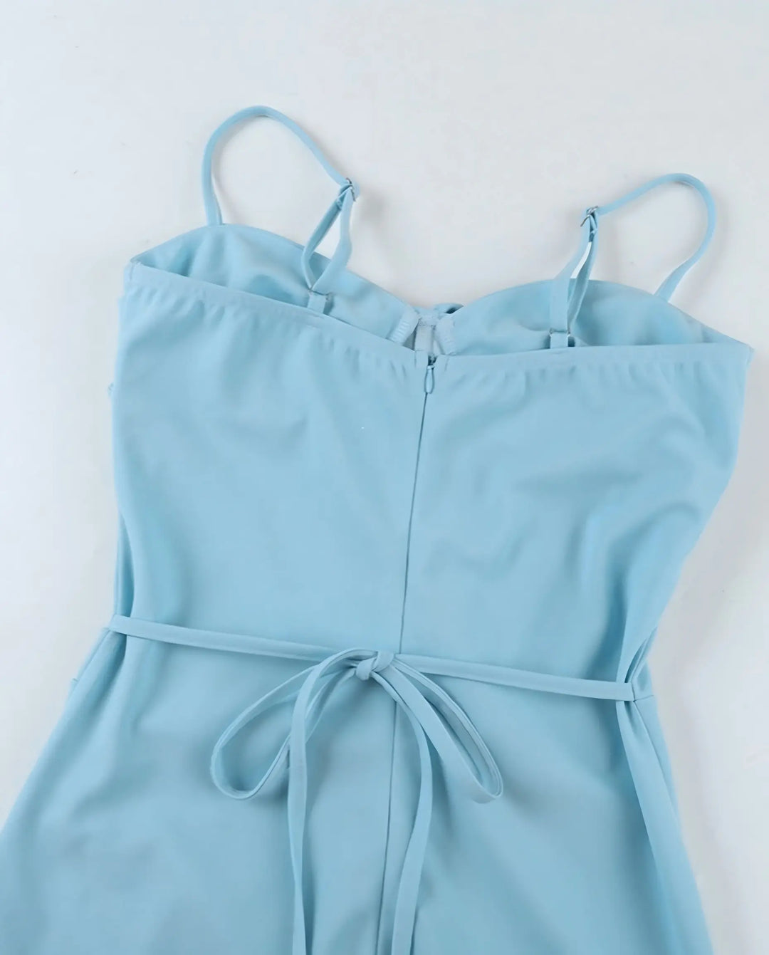 SOLACE  Light Blue Corset Bustier High Slit Mermaid Maxi Dress 