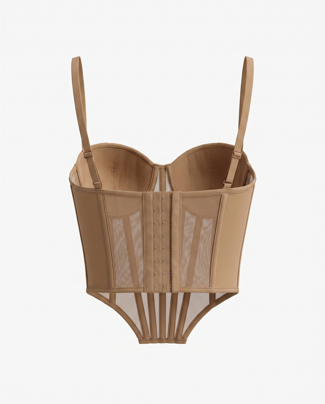SOLACE  Brown Structured Corset Top 