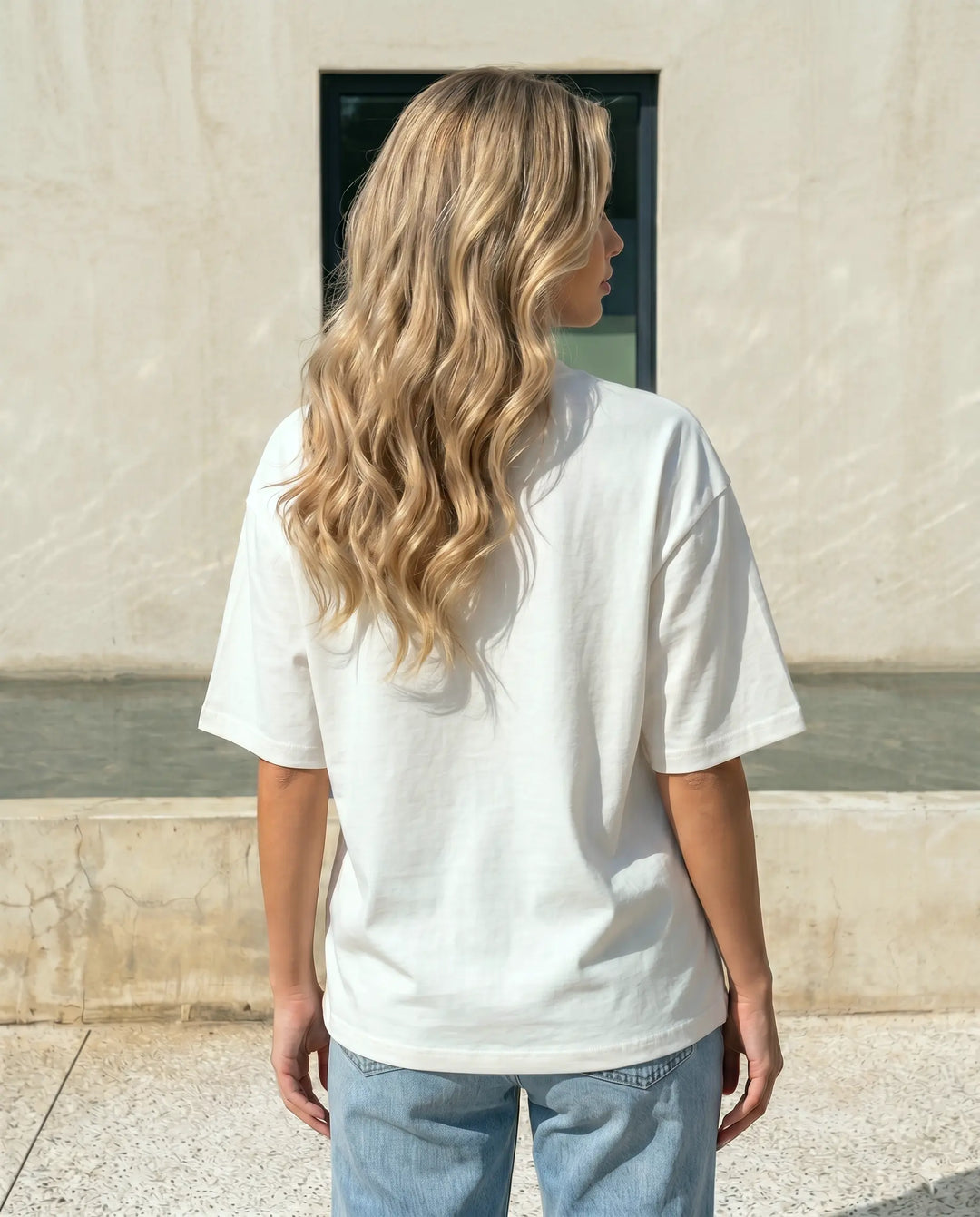 SOLACE  White Black Lace Bra Print Oversized T-Shirt 