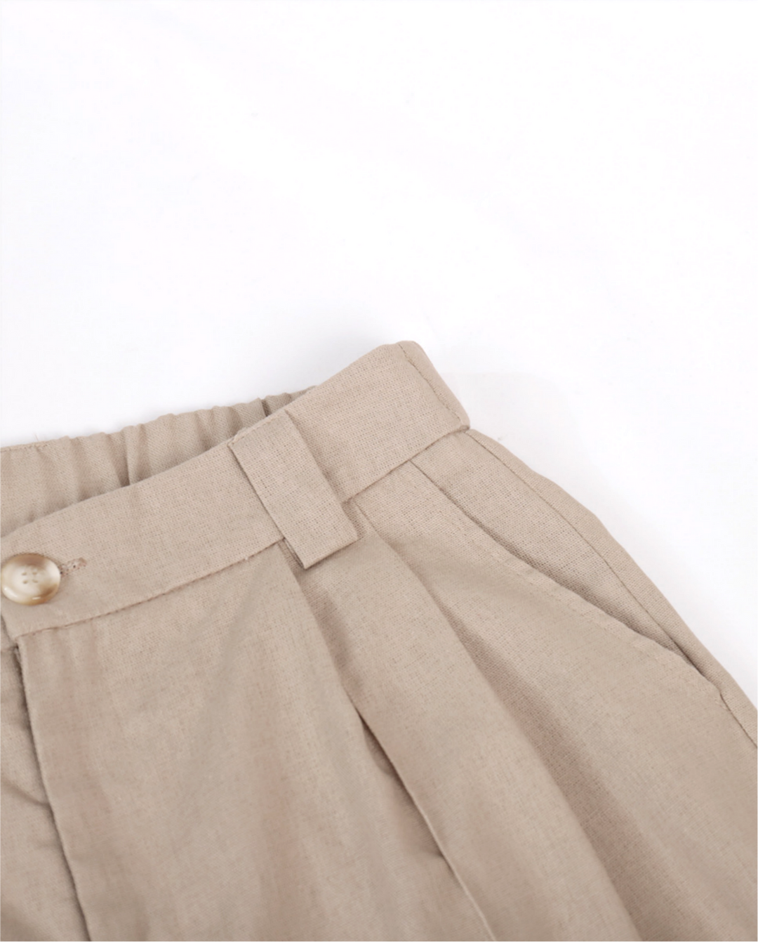 Beige Linen Blend Waistcoat Wide Leg Pants Set
