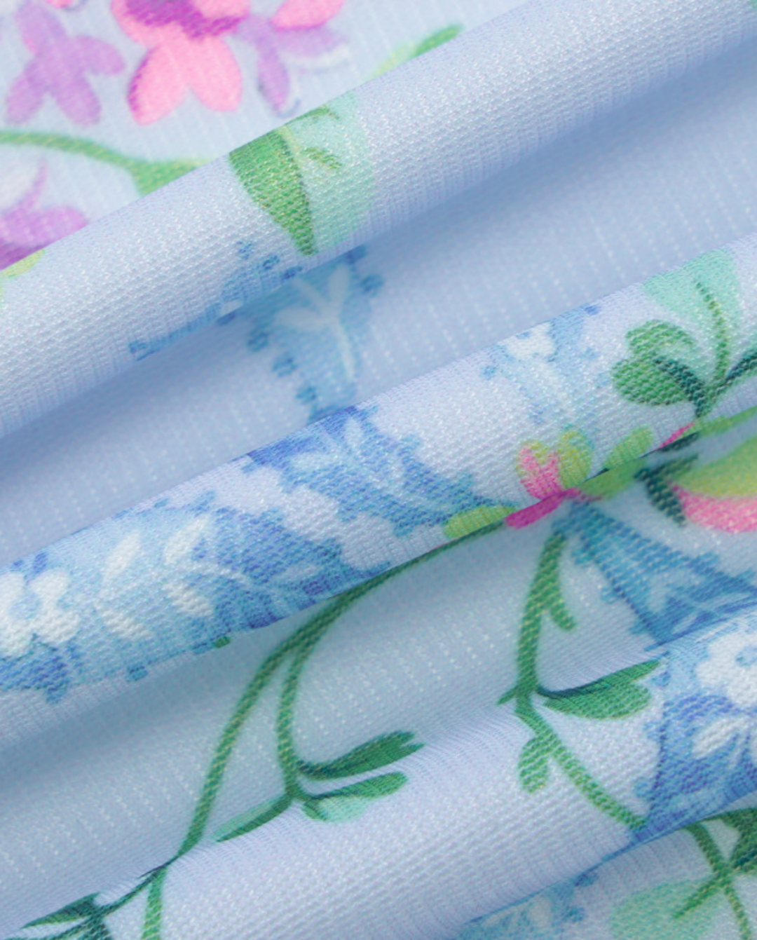 SOLACE  Light Blue Floral Print Ruched Maxi Dress 