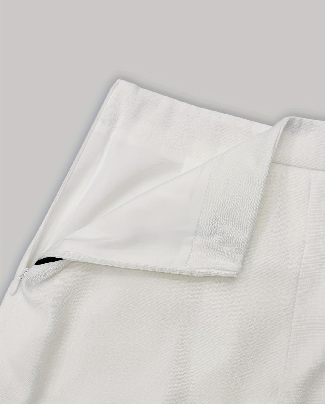 Off White Black Lapel Vest High Waist Shorts Set