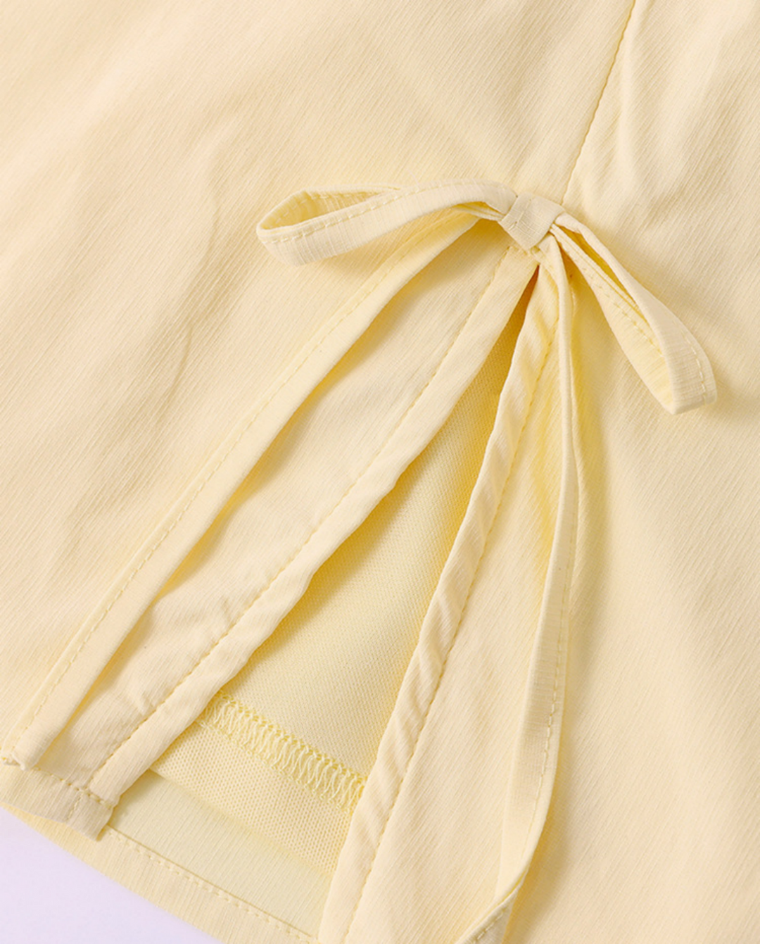 Yellow Sleeveless Multi Bow Tie Cutout Side Split Mini Dress