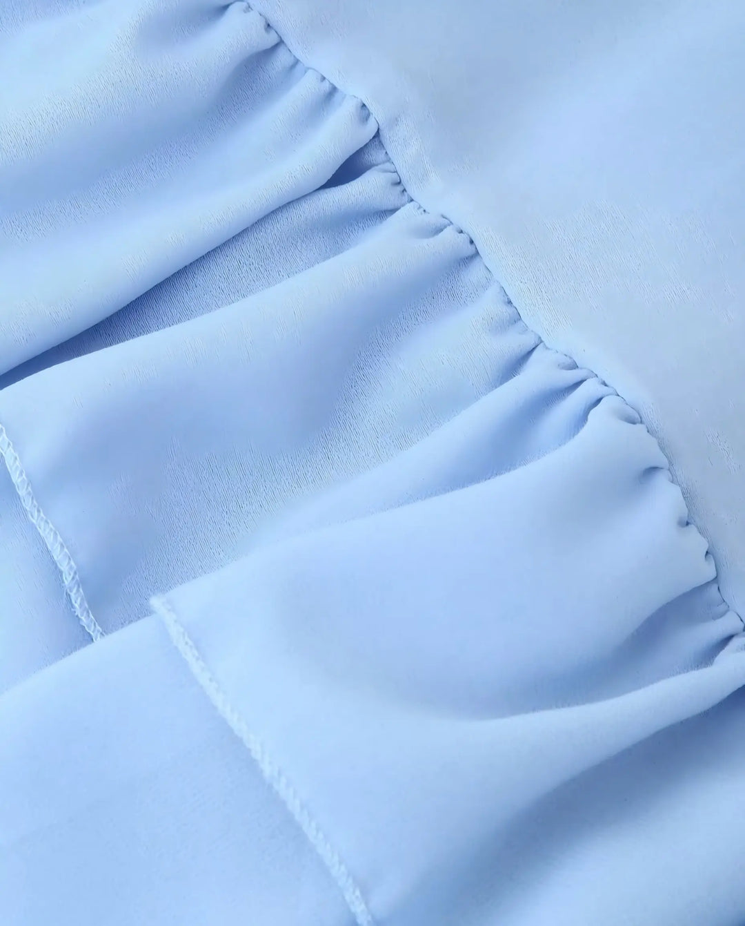 Light Blue High Neck Tiered Ruffle Mini Dress