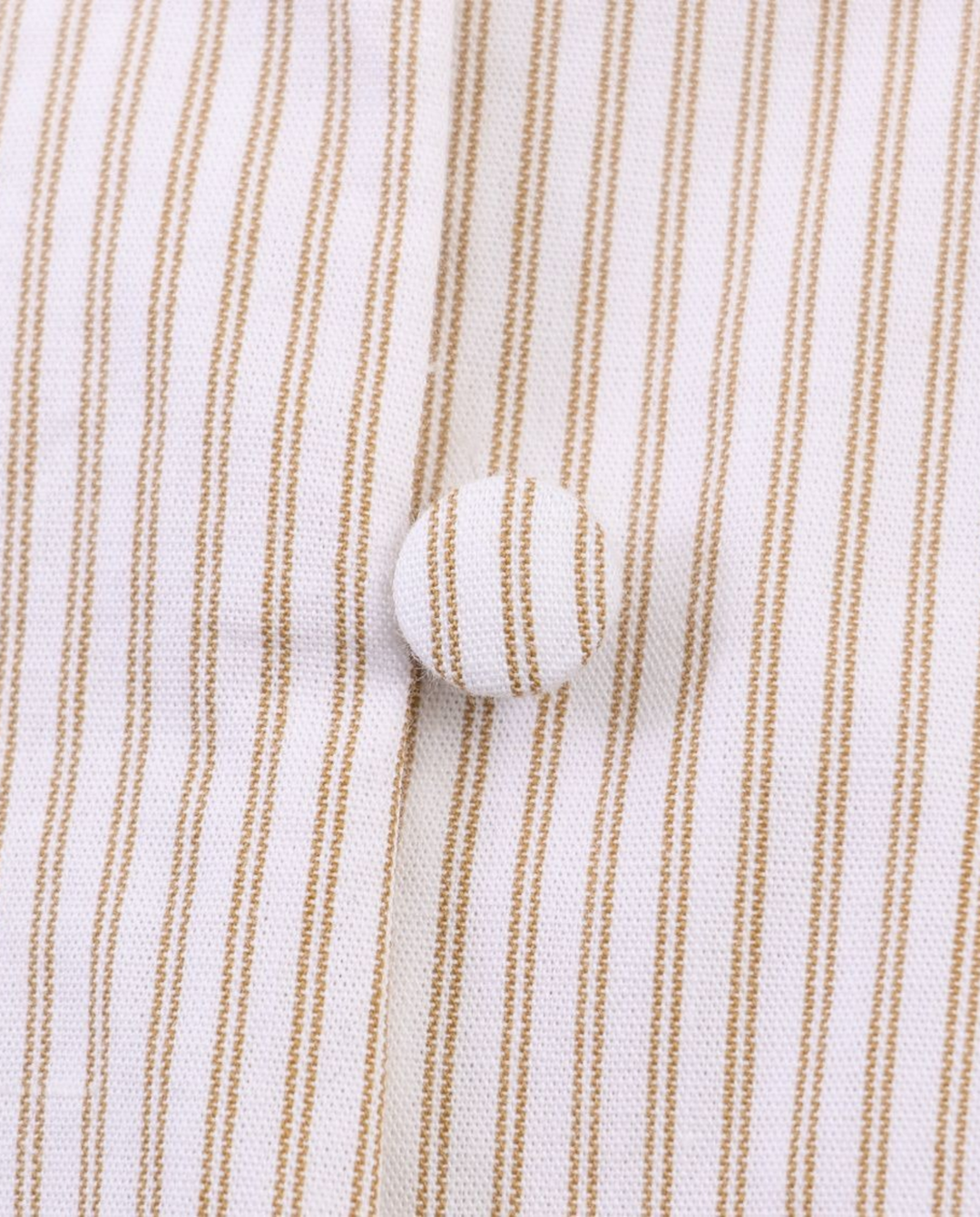 Beige Stripe Double Tie Neck Puff 3/4 Sleeve Blouse