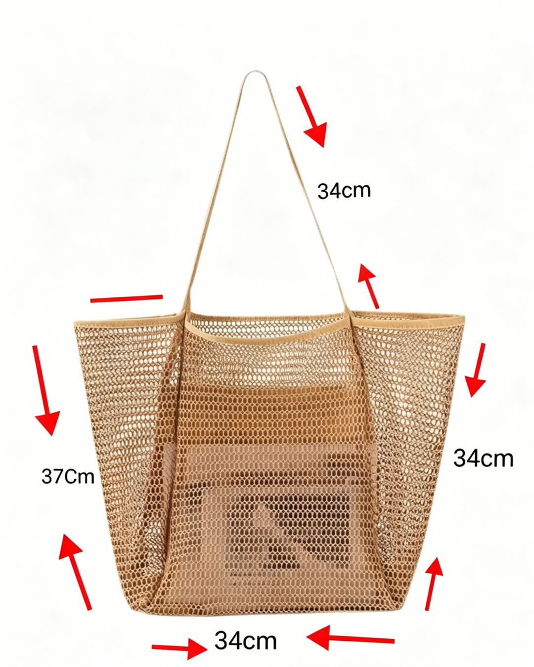 SOLACE  Boho Large Capacity Mesh Beach Tote Bag 