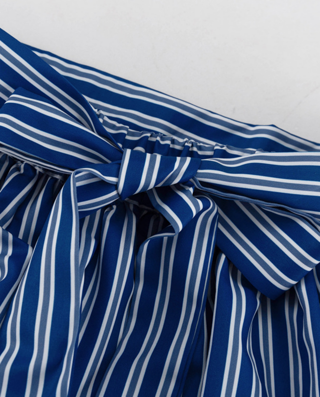 Blue White Stripe Strapless Bandeau Loose Flowy Maxi Dress
