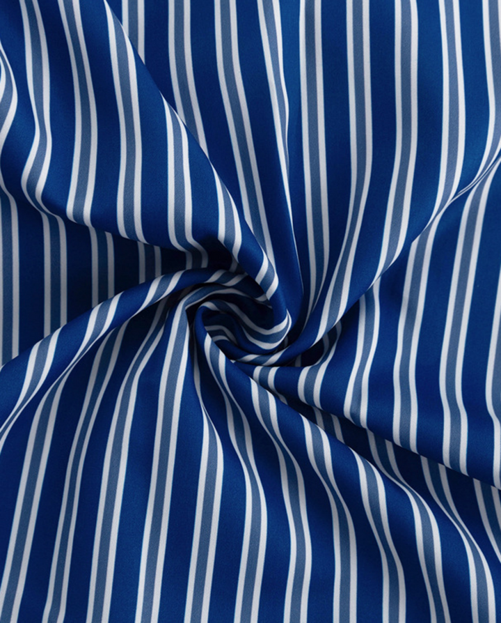 Blue White Stripe Strapless Bandeau Loose Flowy Maxi Dress